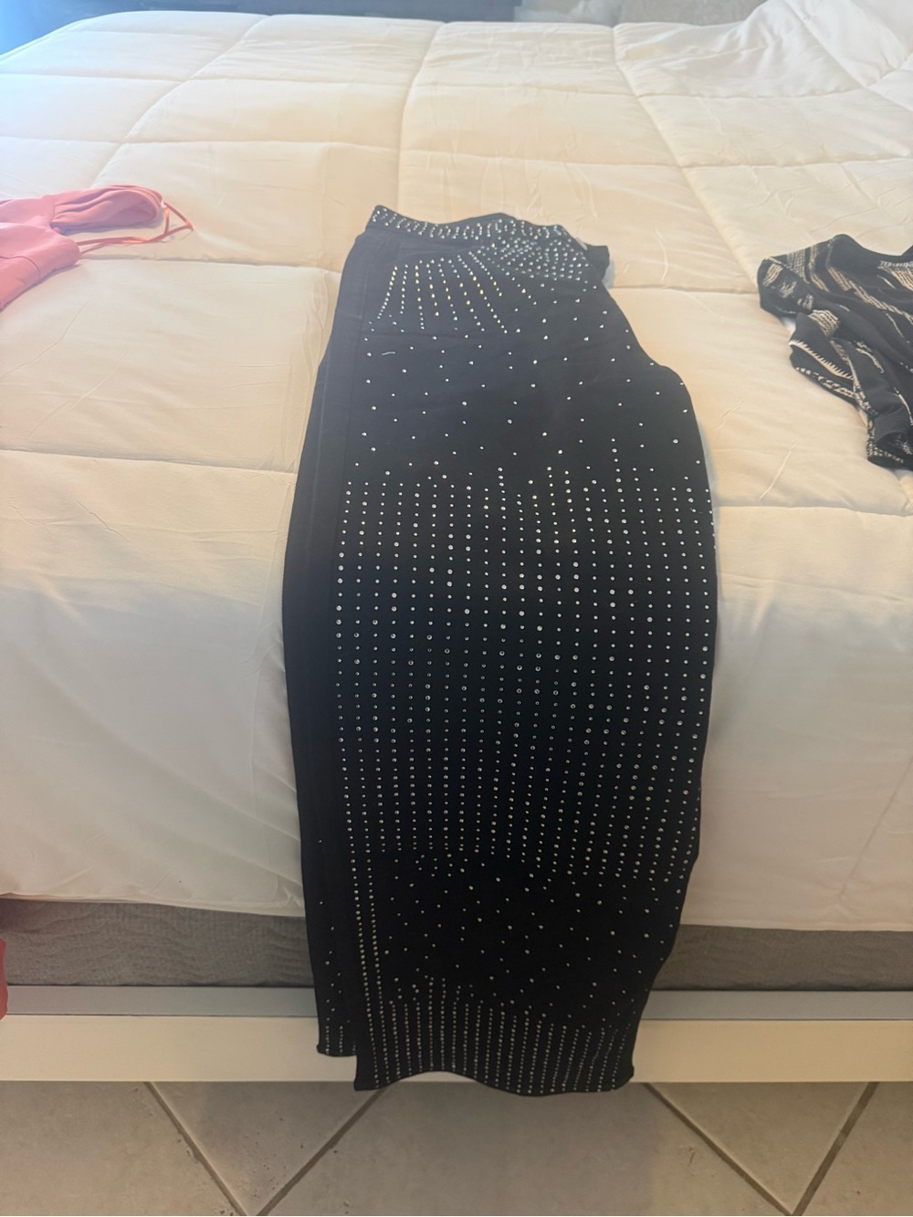 Studded Black Midi Skirt